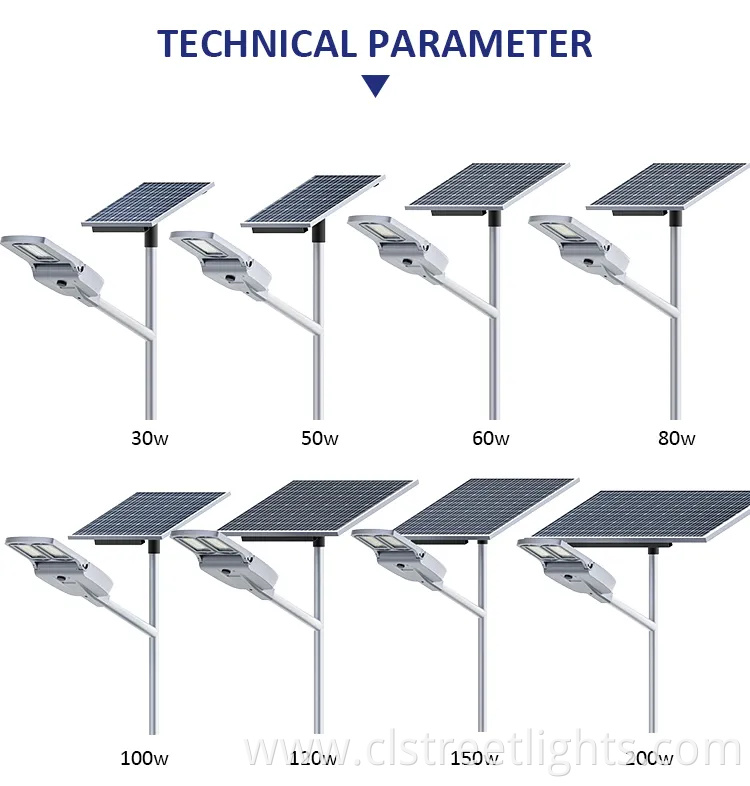 Outdoor Waterproof Integrated All in Two 100W 200W 300W 500W Solar Street Light with Solar Panel for Street
